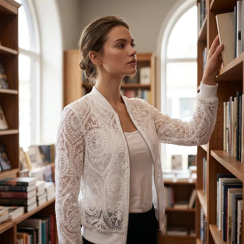 Venesse | Elegant Lace Jacket with Floral Pattern