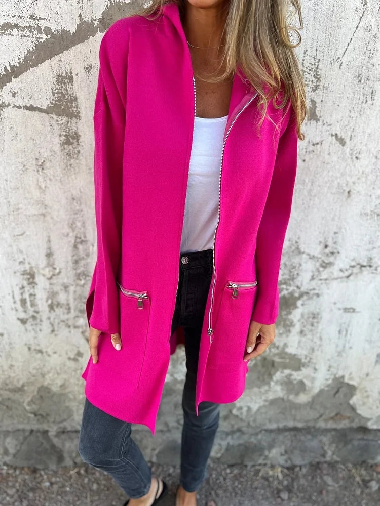 Ida | Round Neck Zipper Long Sleeve Casual Jacket