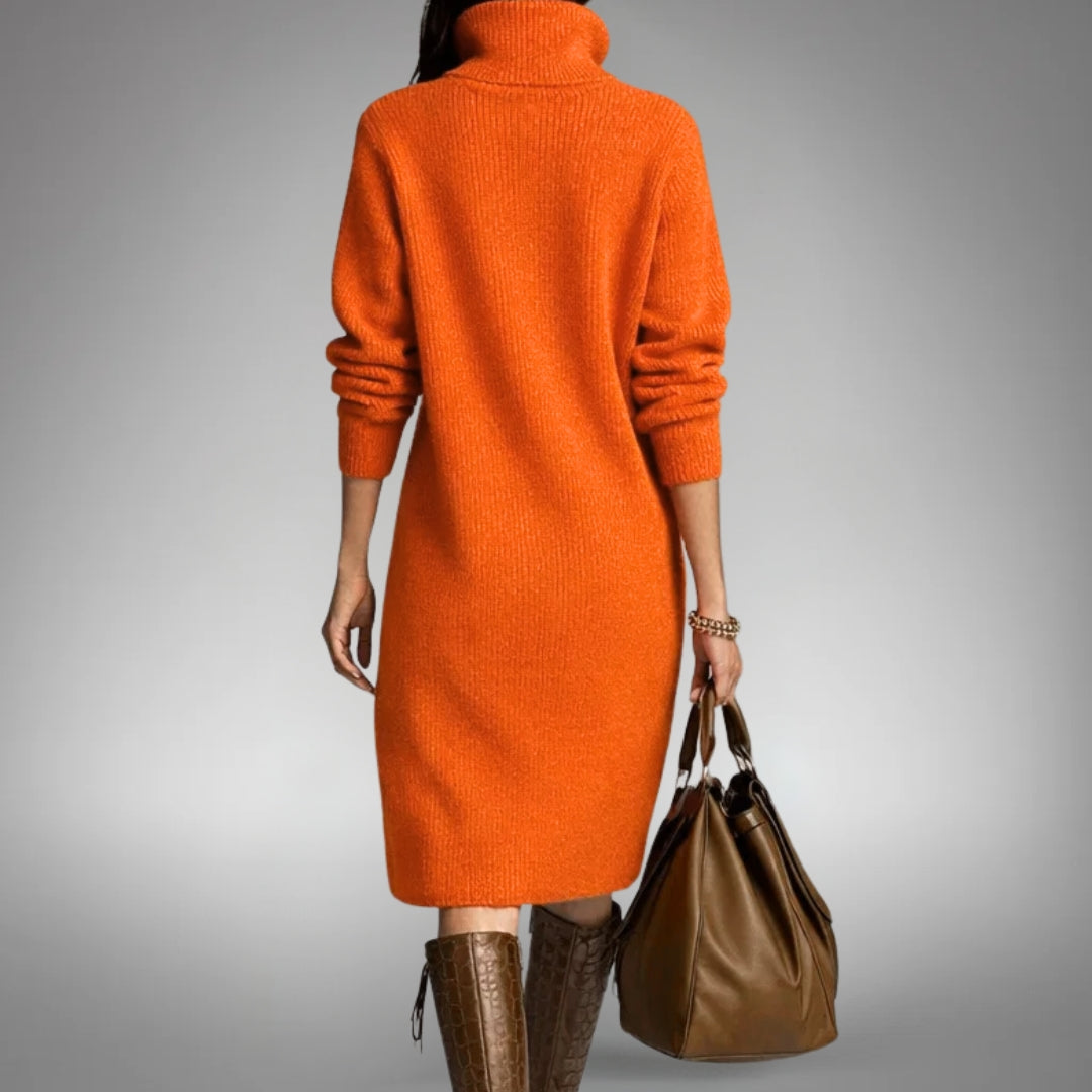 Oversized Knit Polo Midi Dress
