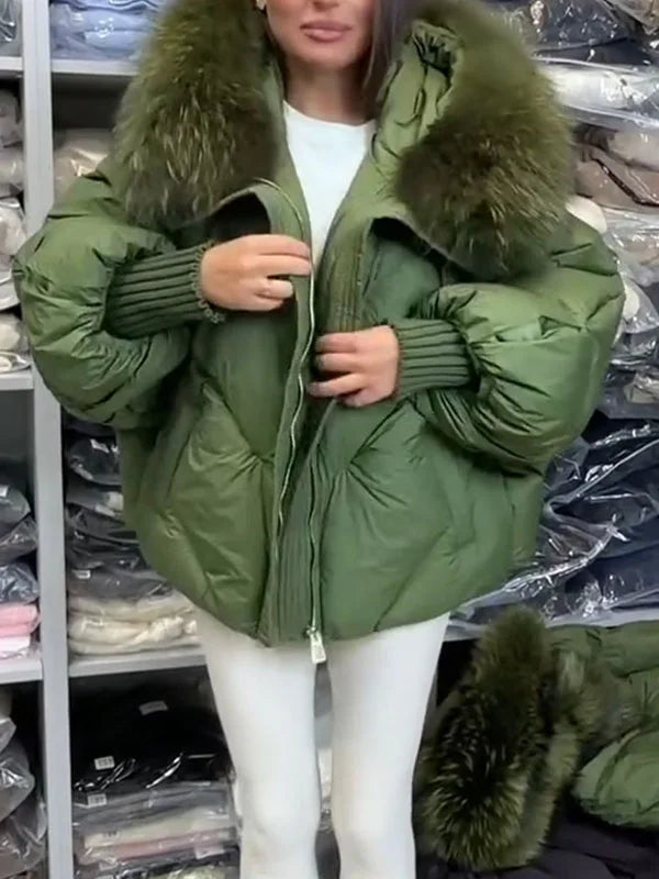 Gerla | Women's Cotton Hoodie Jacket with Plush Trim