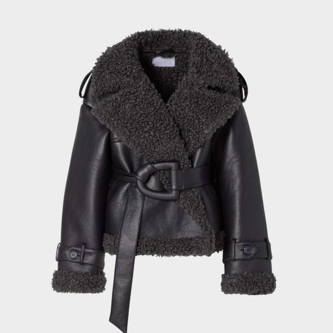 Nikola™ | Leather Coat with Belt