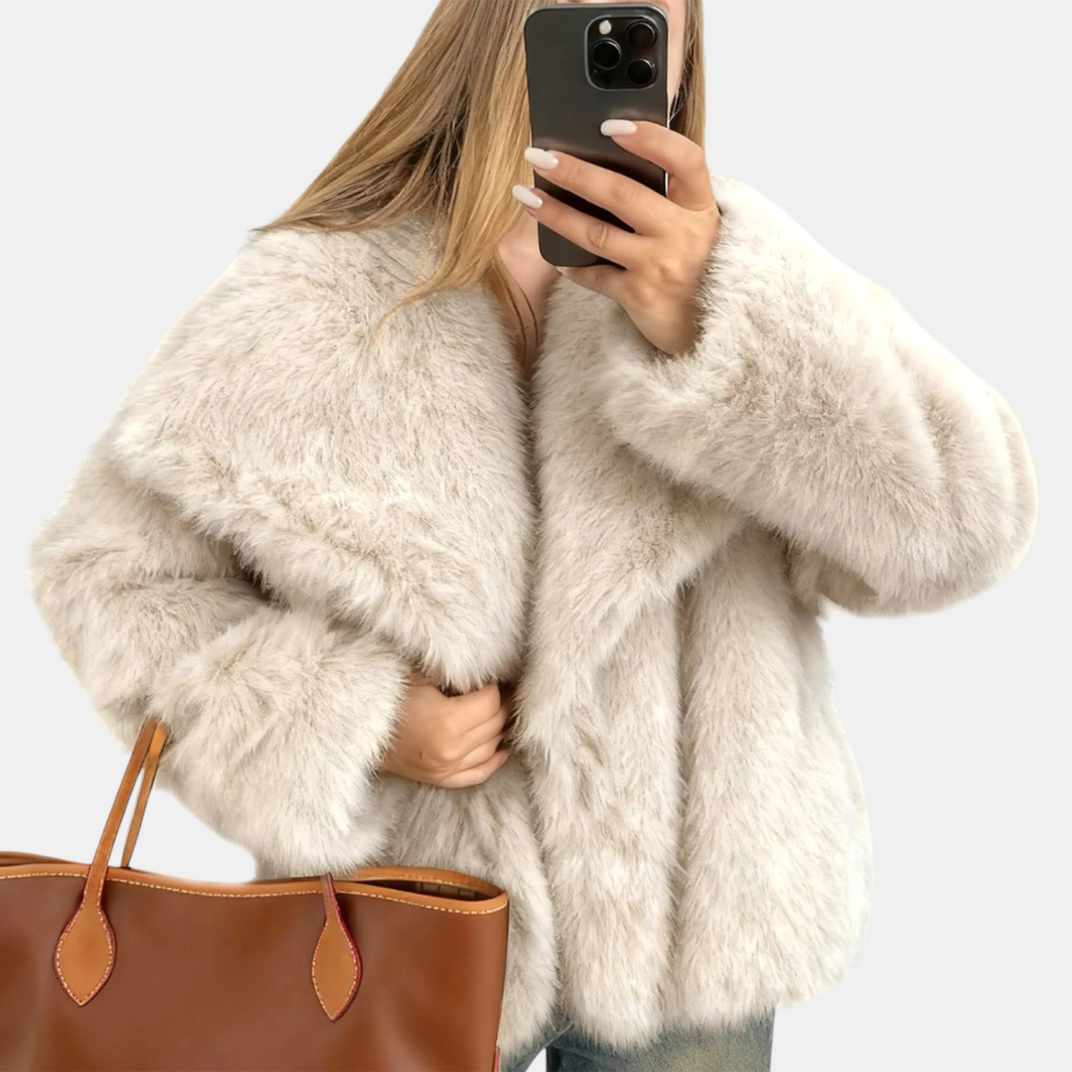 Women’s Faux Fur Open Front Fluffy Short Jacket