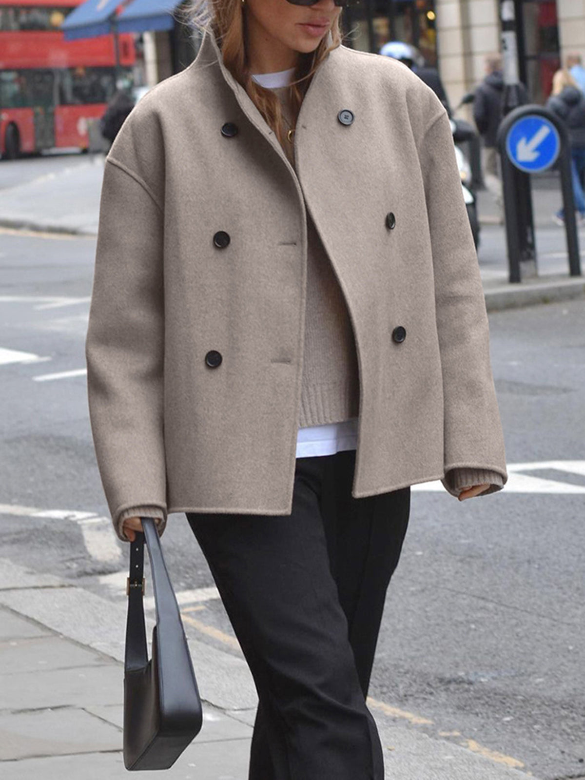 Zophia | Stylish Oversized Wool Coat with Buttons