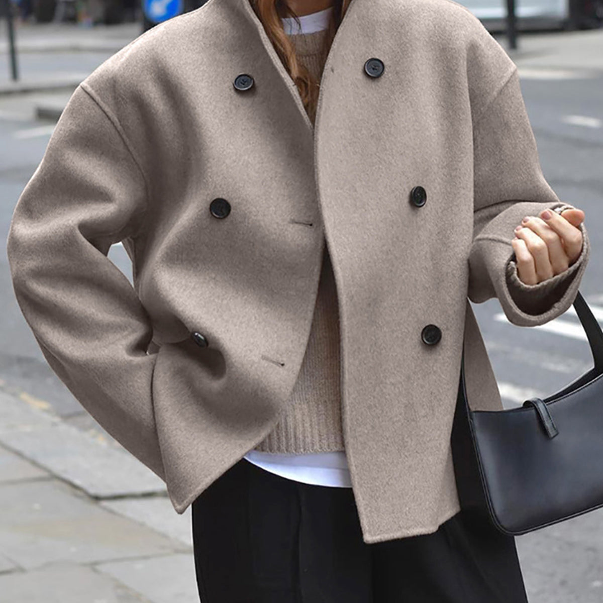 Zophia | Stylish Oversized Wool Coat with Buttons