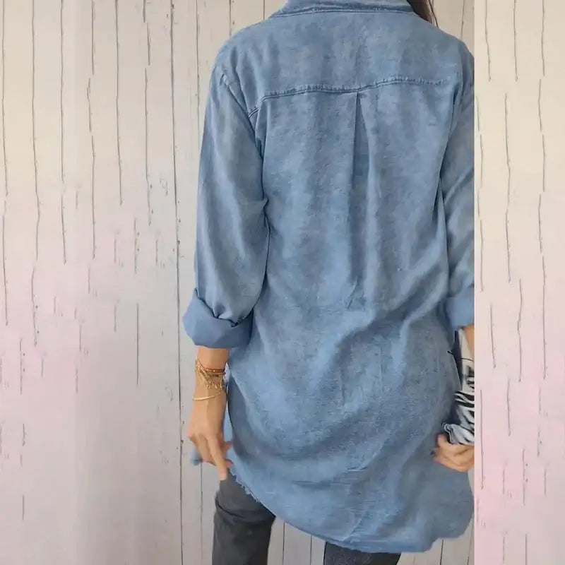 Julietta | Long women's denim Jacket, versatile to combine.