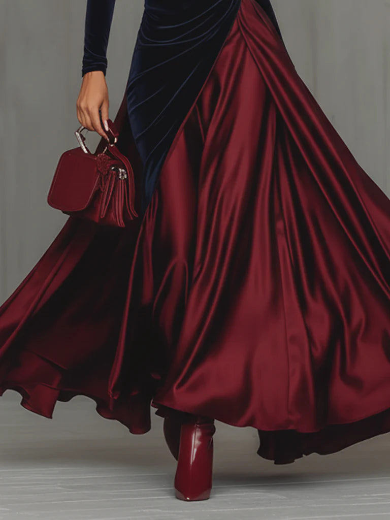 Lucrèce | Zweifarbiges langes Kleid