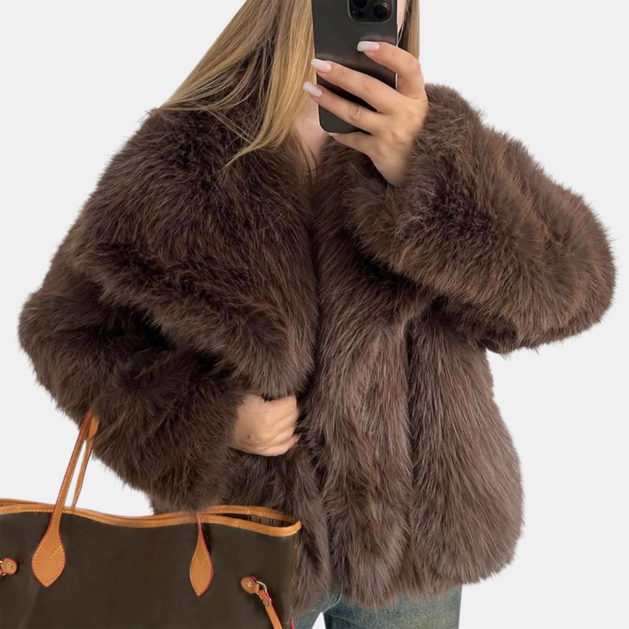 Women’s Faux Fur Open Front Fluffy Short Jacket