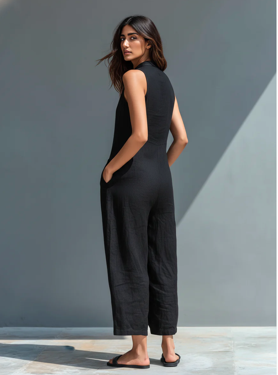 Nadine | Button-Front Linen Jumpsuit