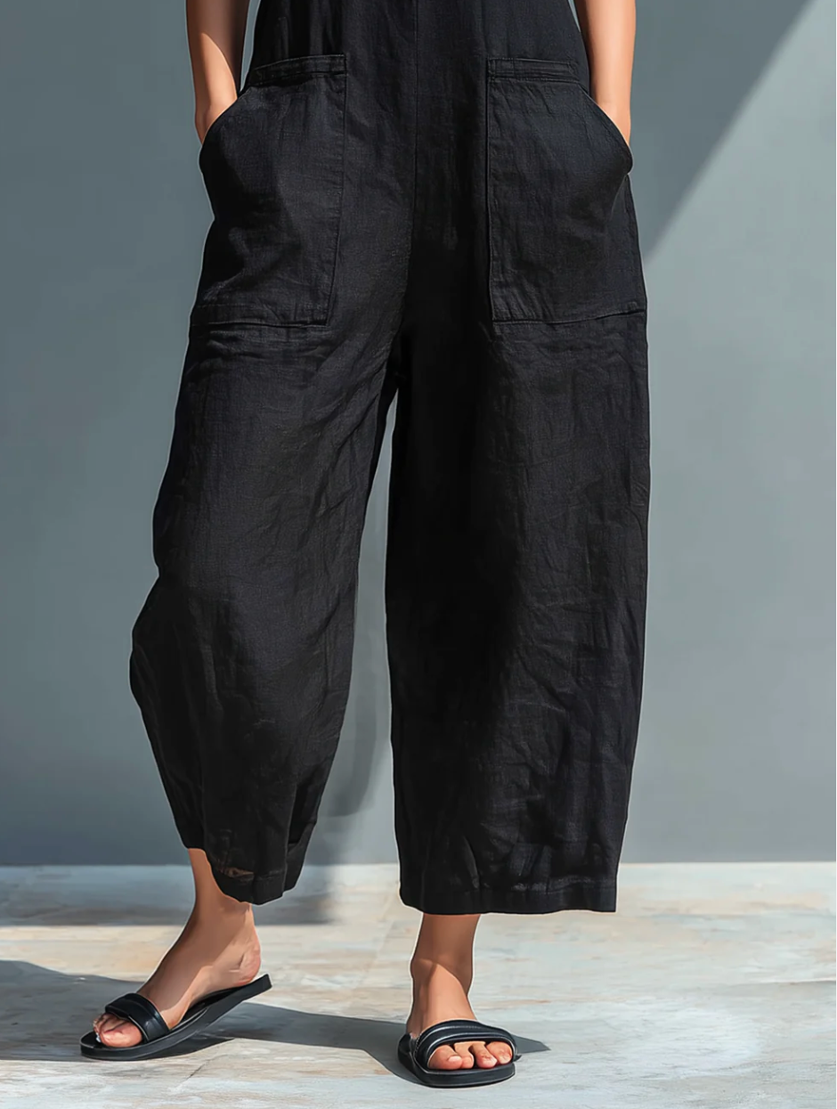 Nadine | Button-Front Linen Jumpsuit