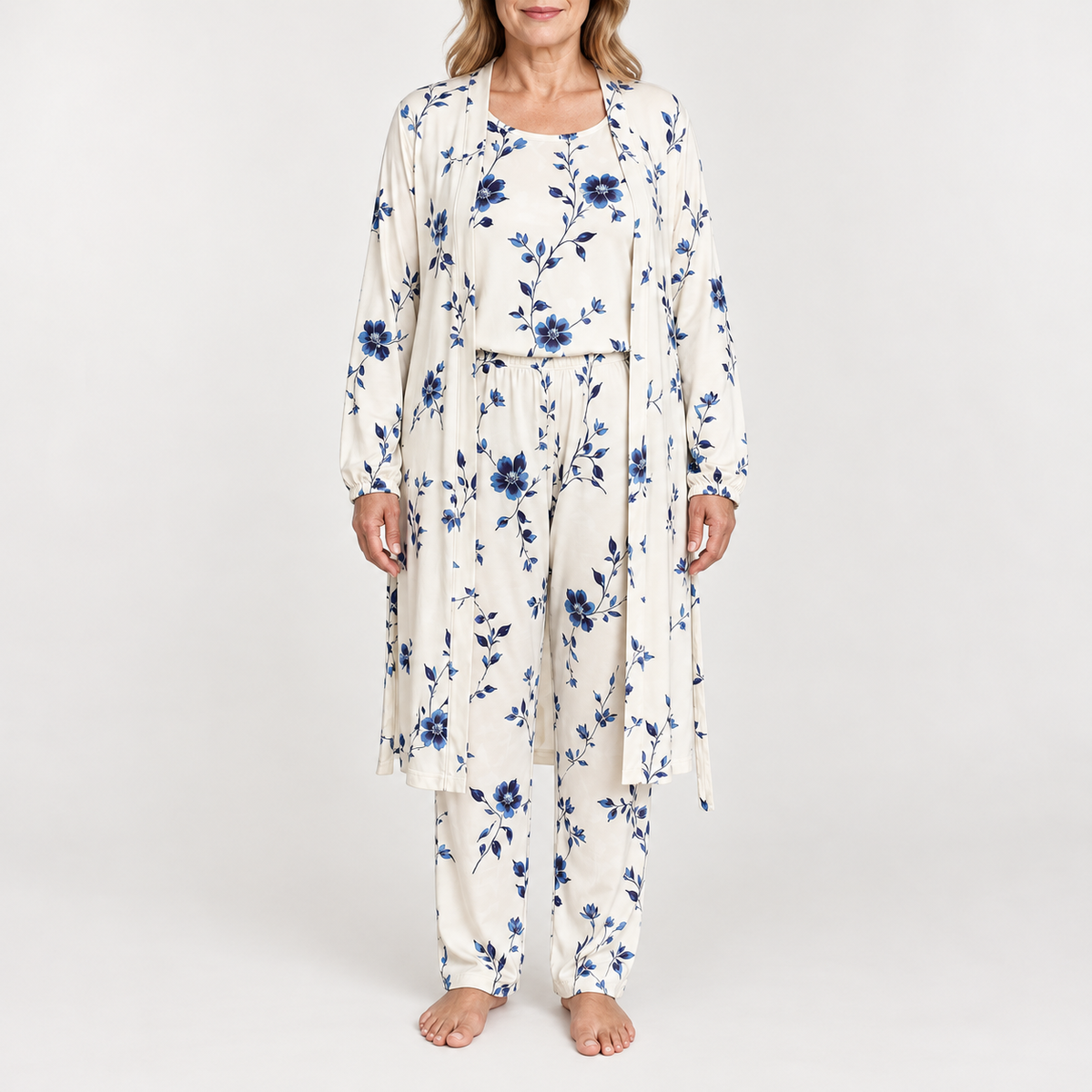 Kathy | 3-Piece Vintage Floral Pajama Set