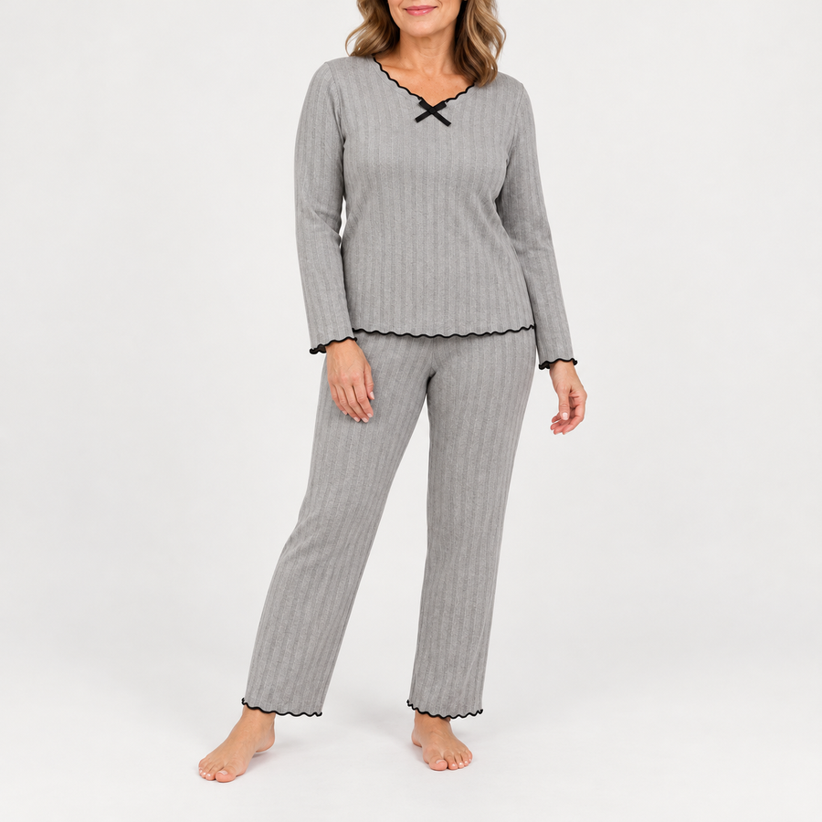 Winnie | Ribbed Pajama Set
