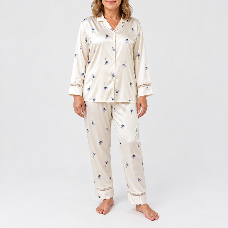 Celeste | Lace-Trimmed Pajama Set