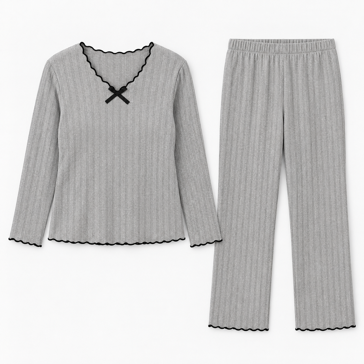 Winnie | Ribbed Pajama Set
