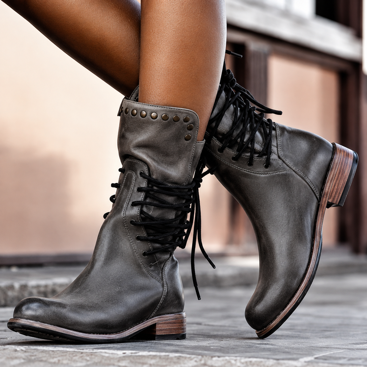 Nova | Fleece-Lined Cross-Strap Biker Boots