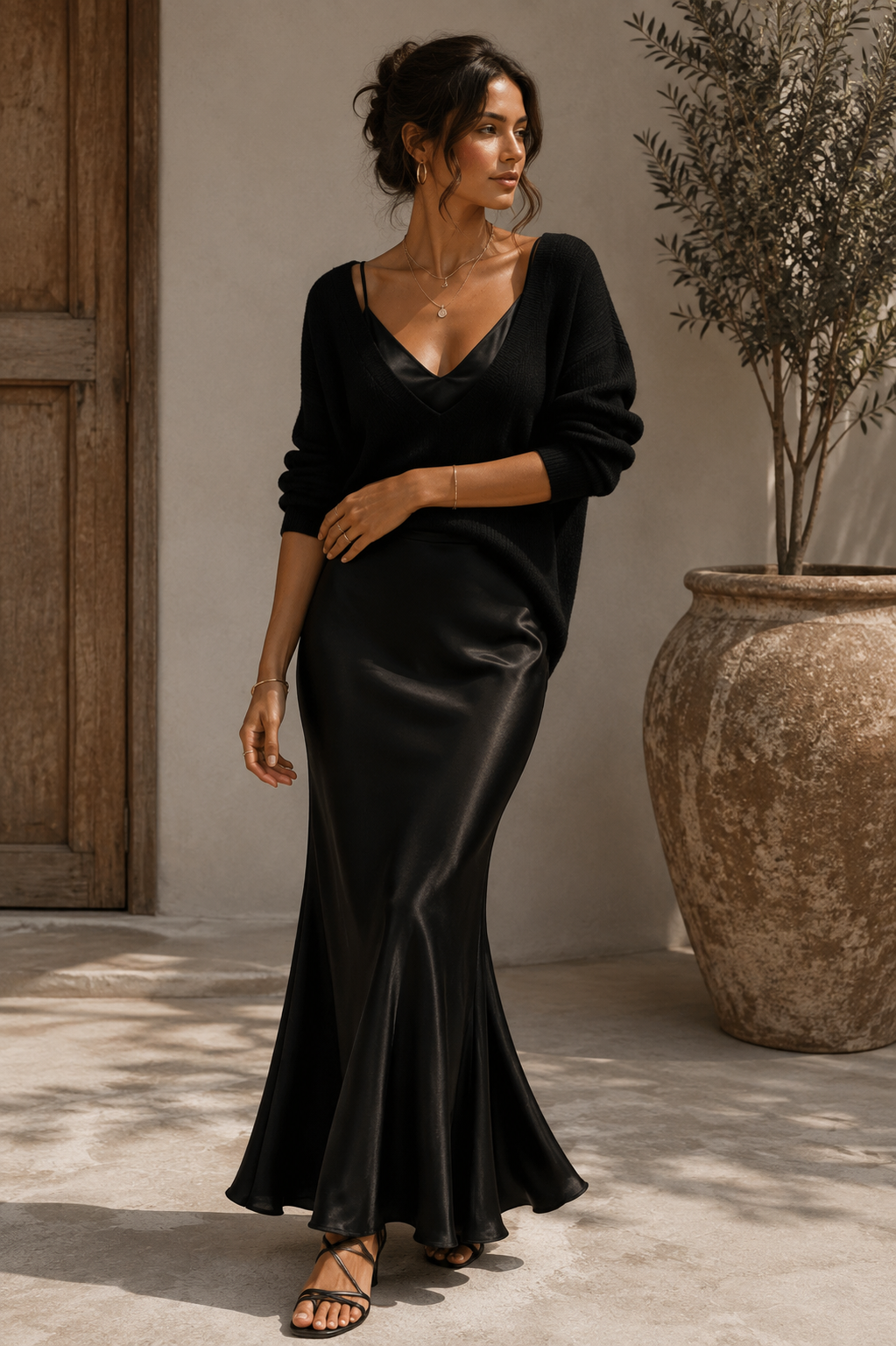 Alma | Abito Donna in Raso con Cardigan
