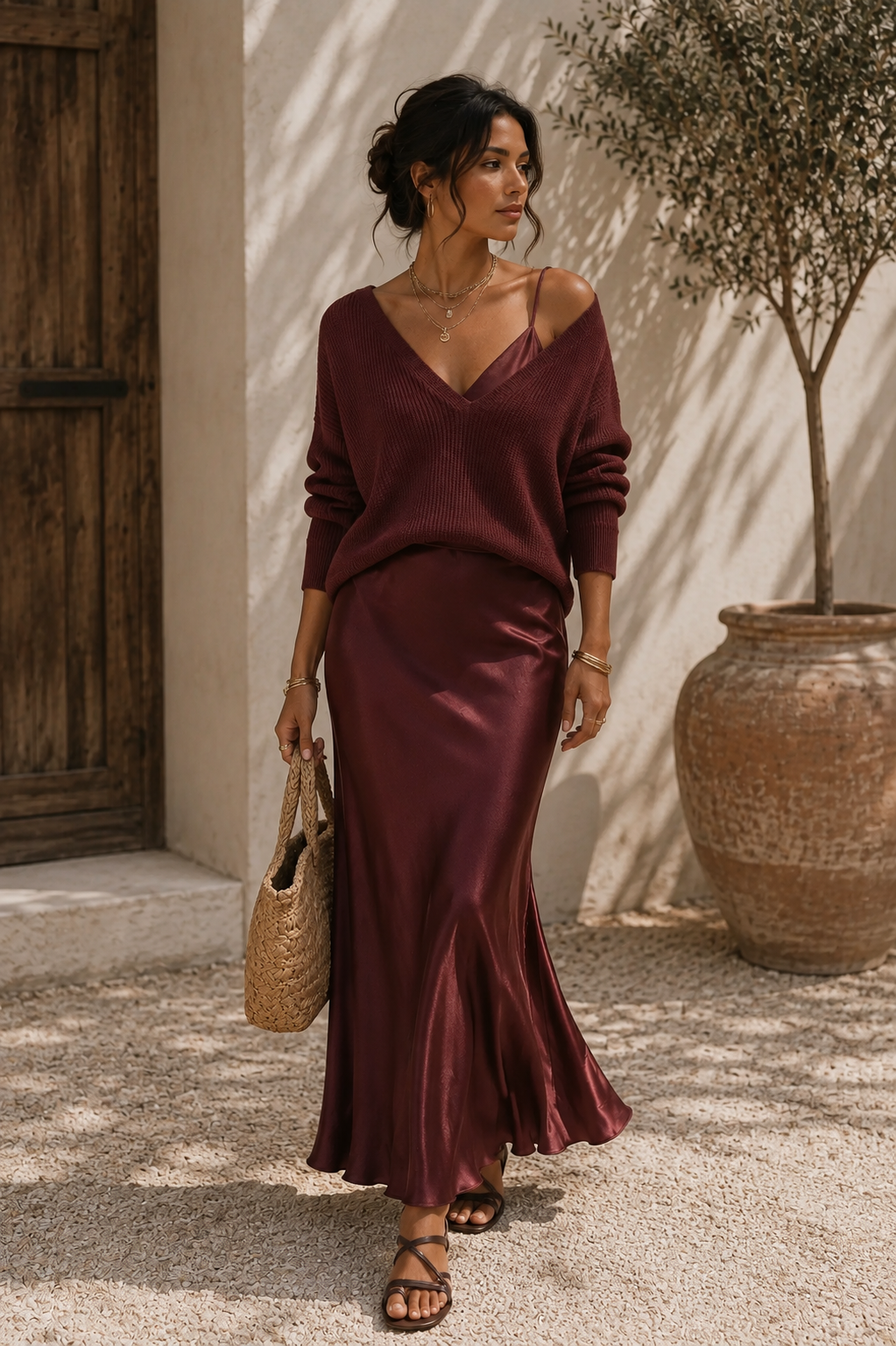 Alma | Abito Donna in Raso con Cardigan