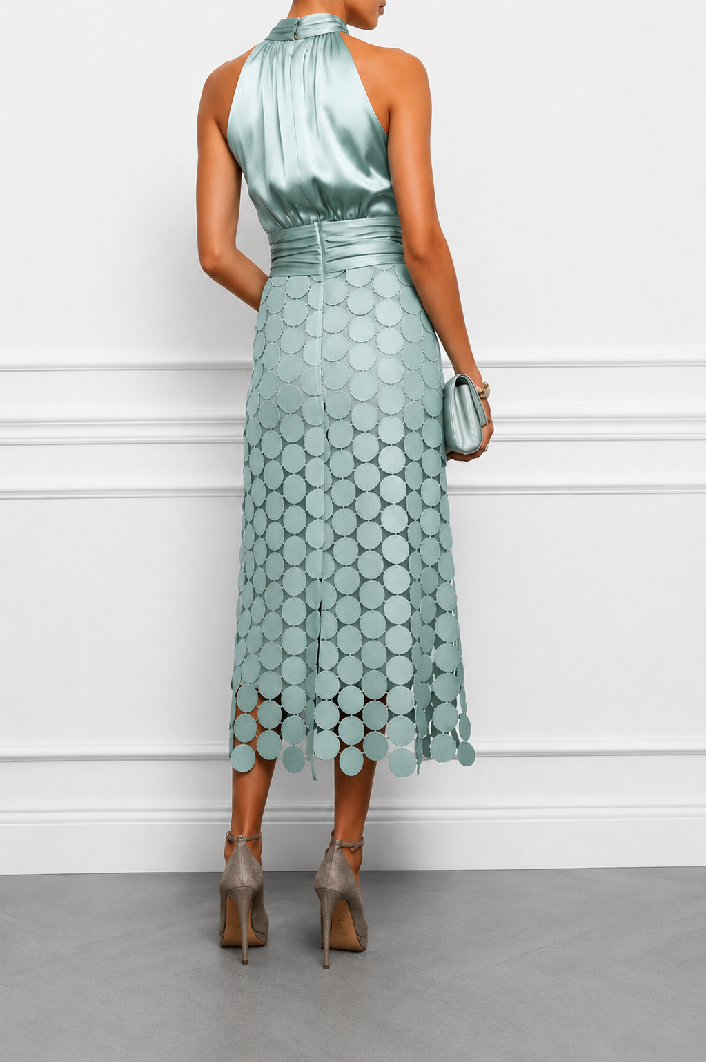 Celine | Halter Neck Occasion Midi Dress