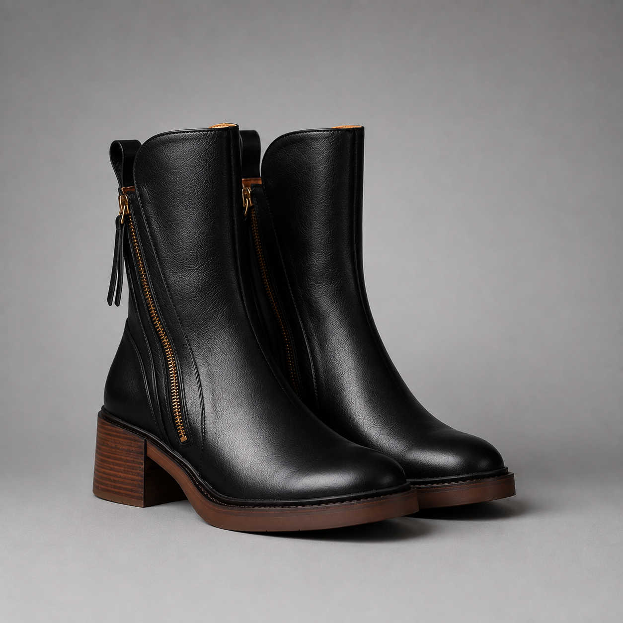 Valorine | Elegant Leather Ankle Boots