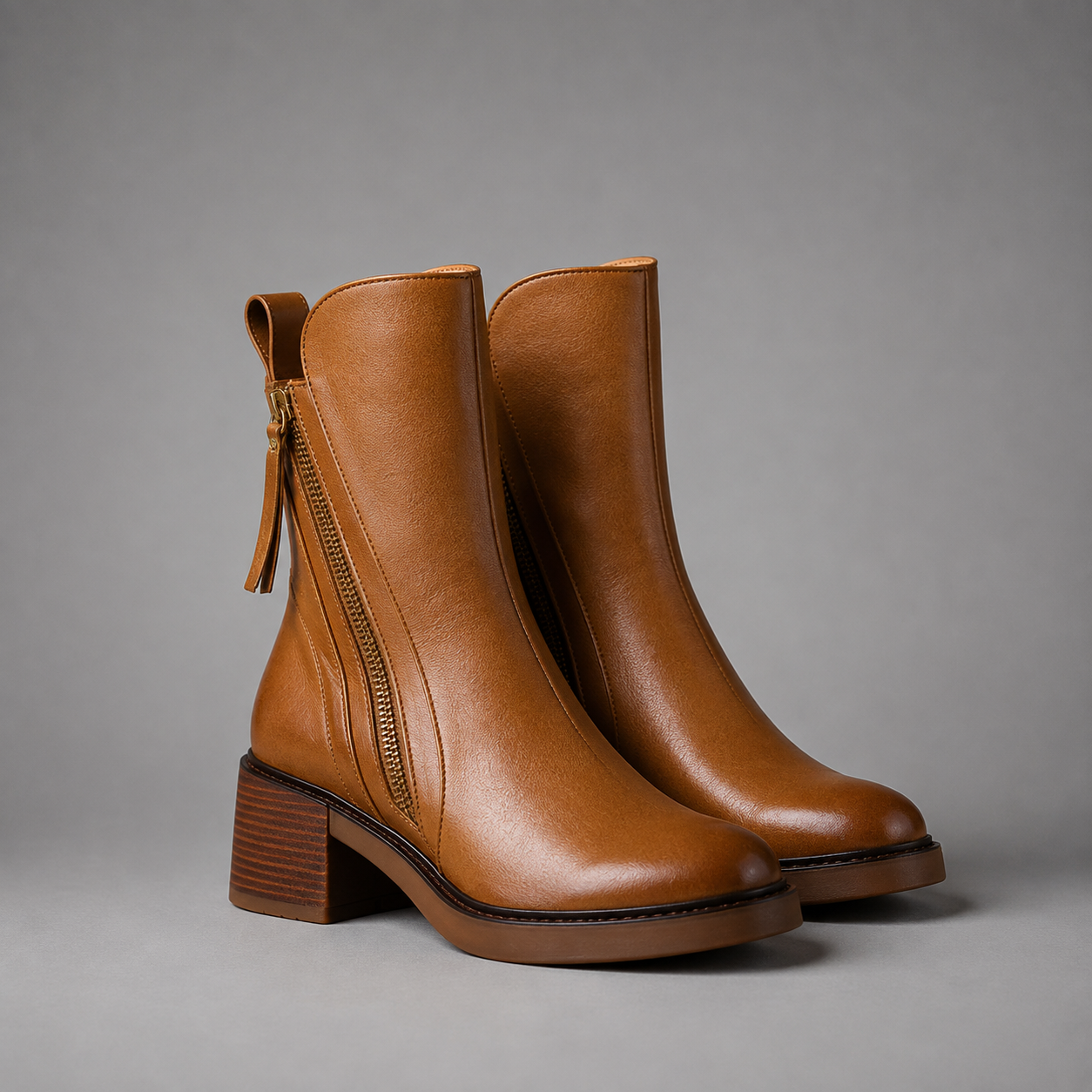 Valorine | Elegant Leather Ankle Boots