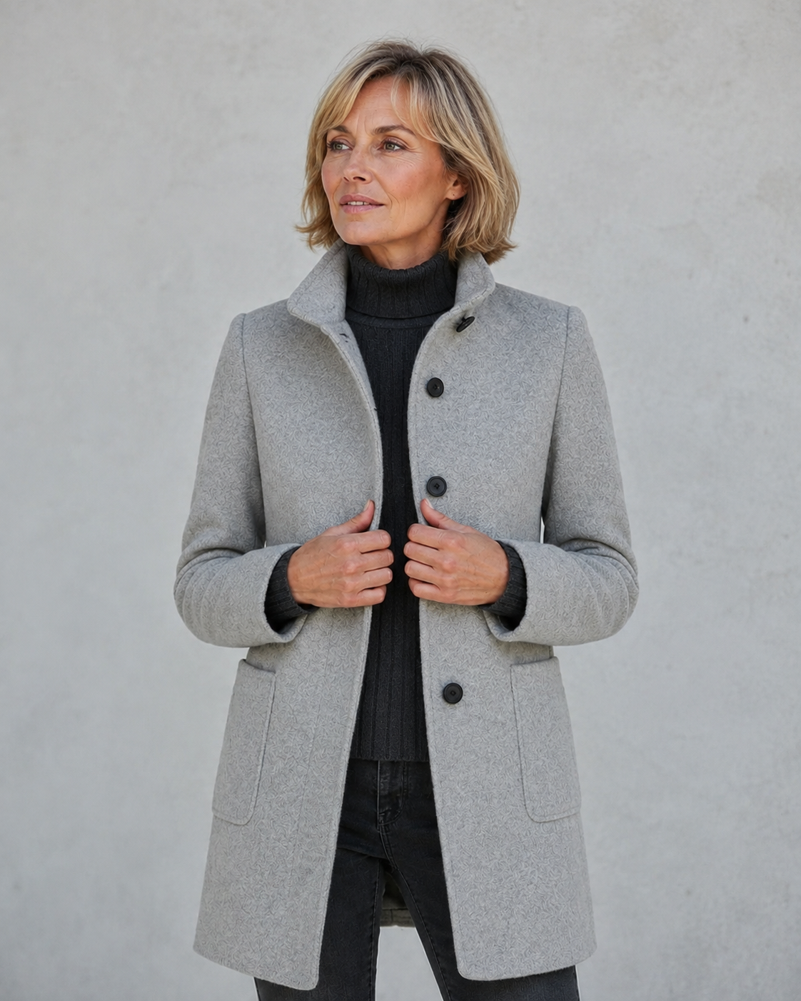 Petra I Women's Winter Coat - Elegant Fit and Classic Buttons