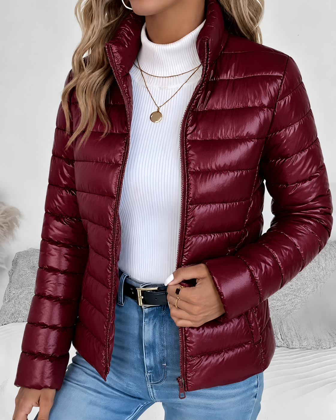 Eva I Puffer Jacket with Stand-Up Collar