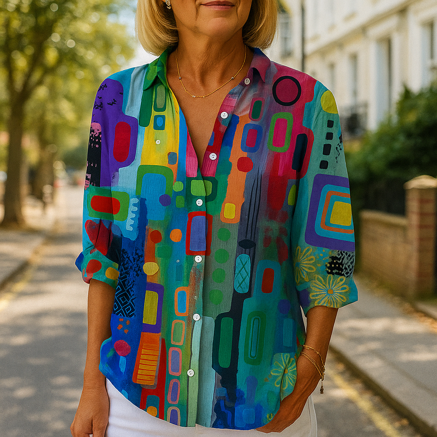 Jella – Flowing Everyday Blouse with Feminine Neckline