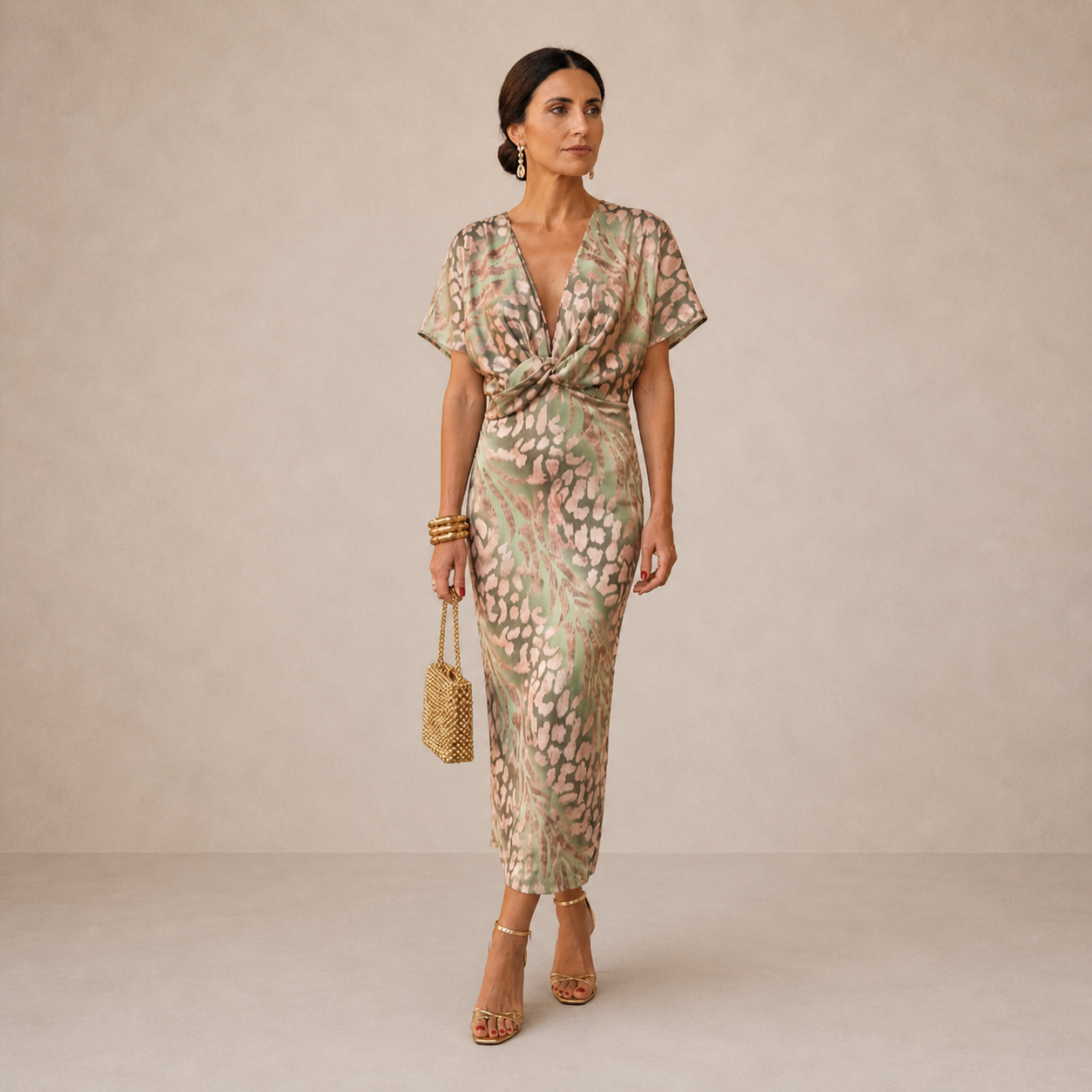 Coralie | Copper Midi Dress