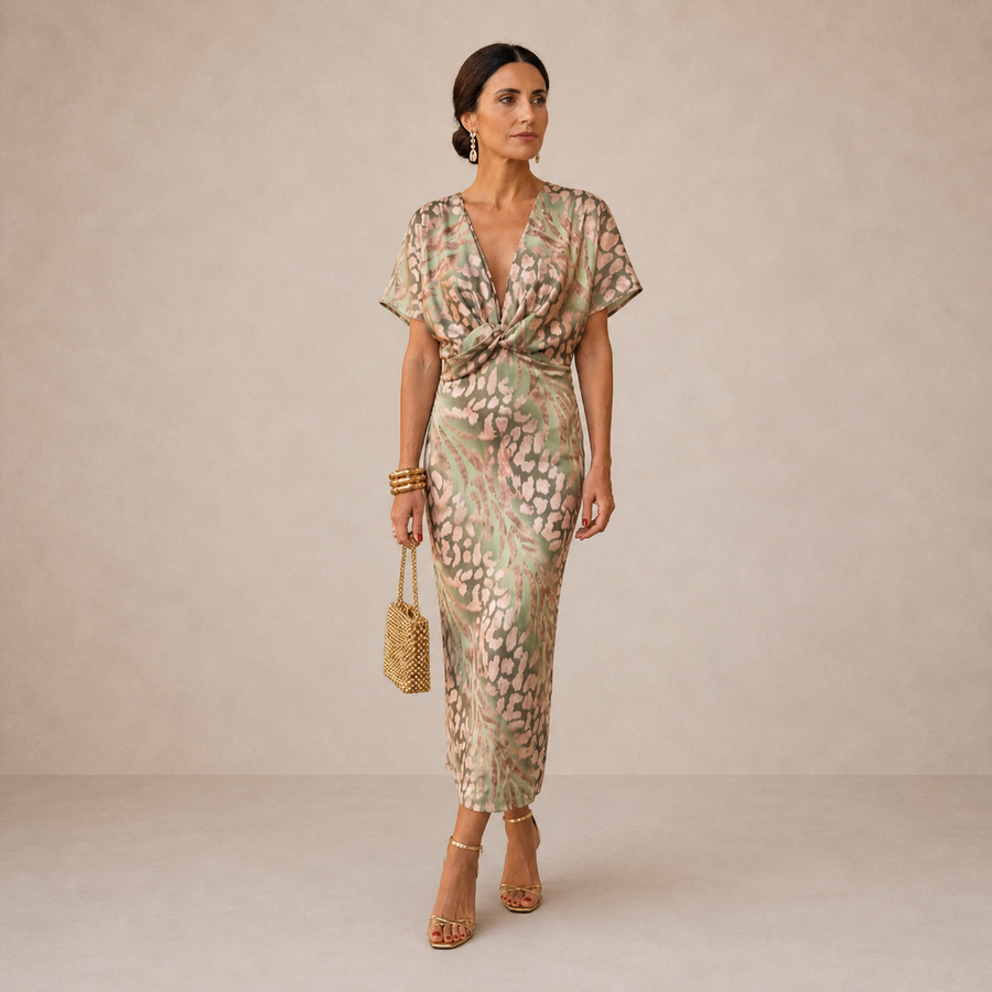 Coralie | Copper Midi Dress