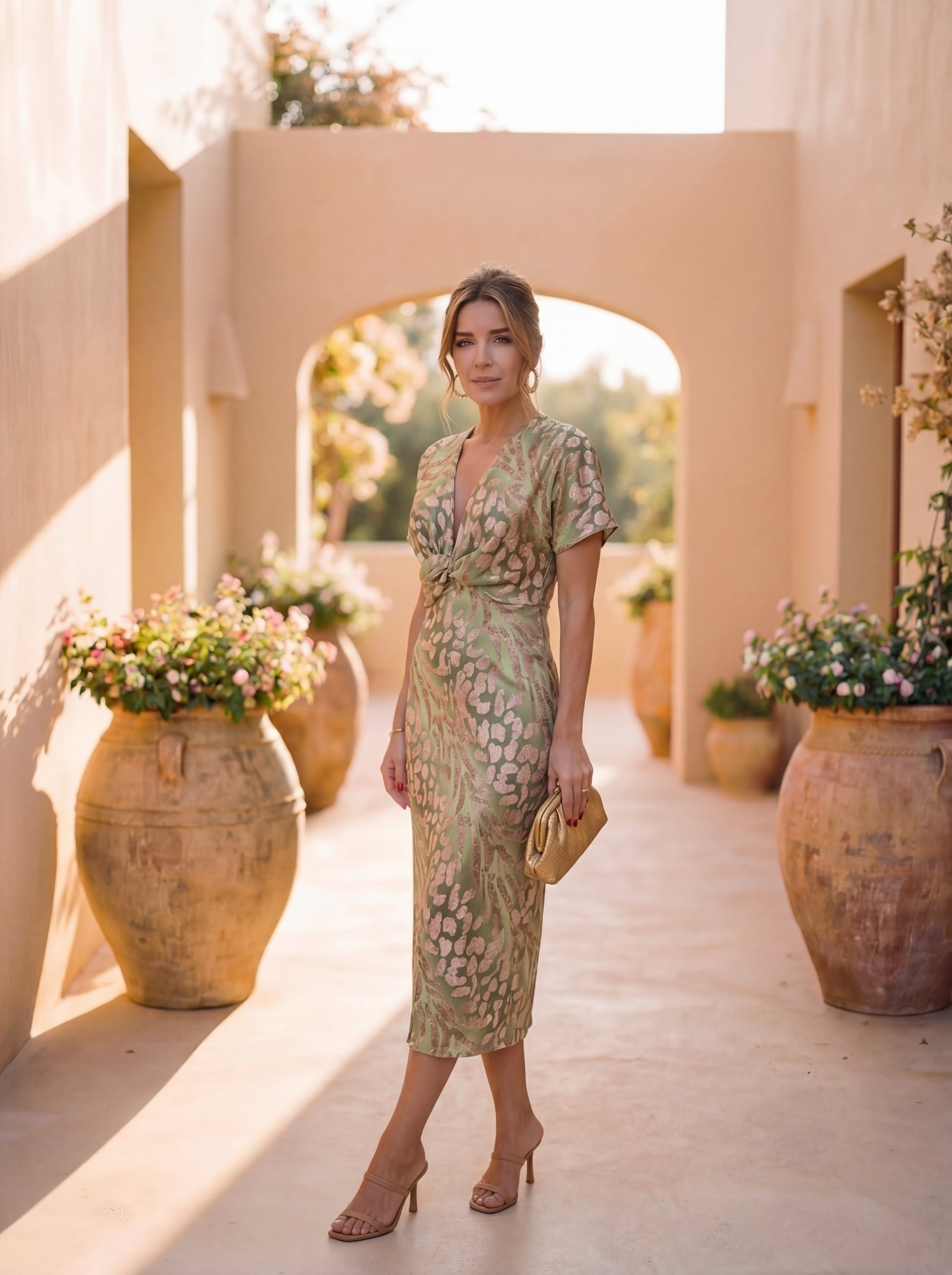 Coralie | Copper Midi Dress