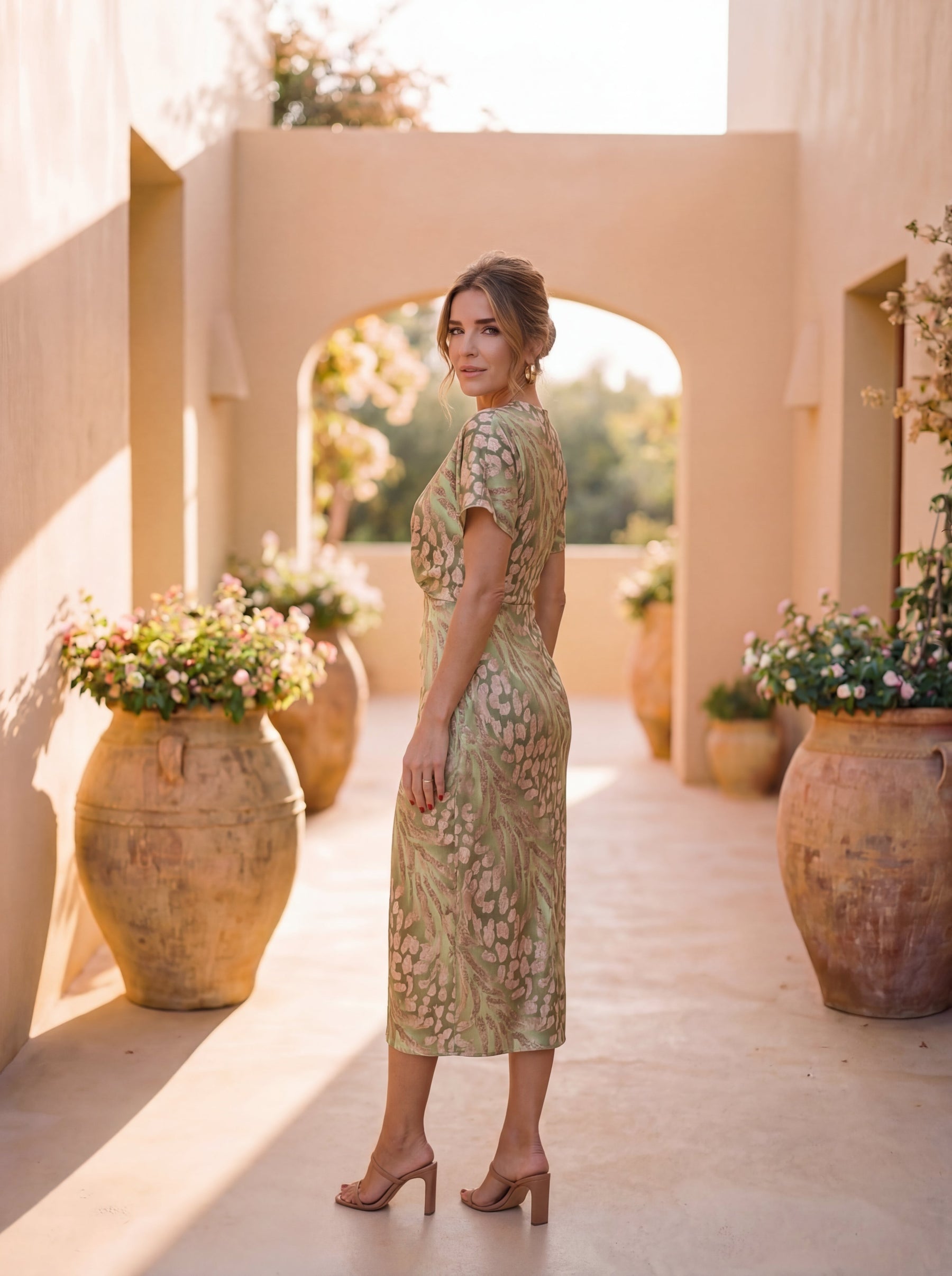 Coralie | Copper Midi Dress