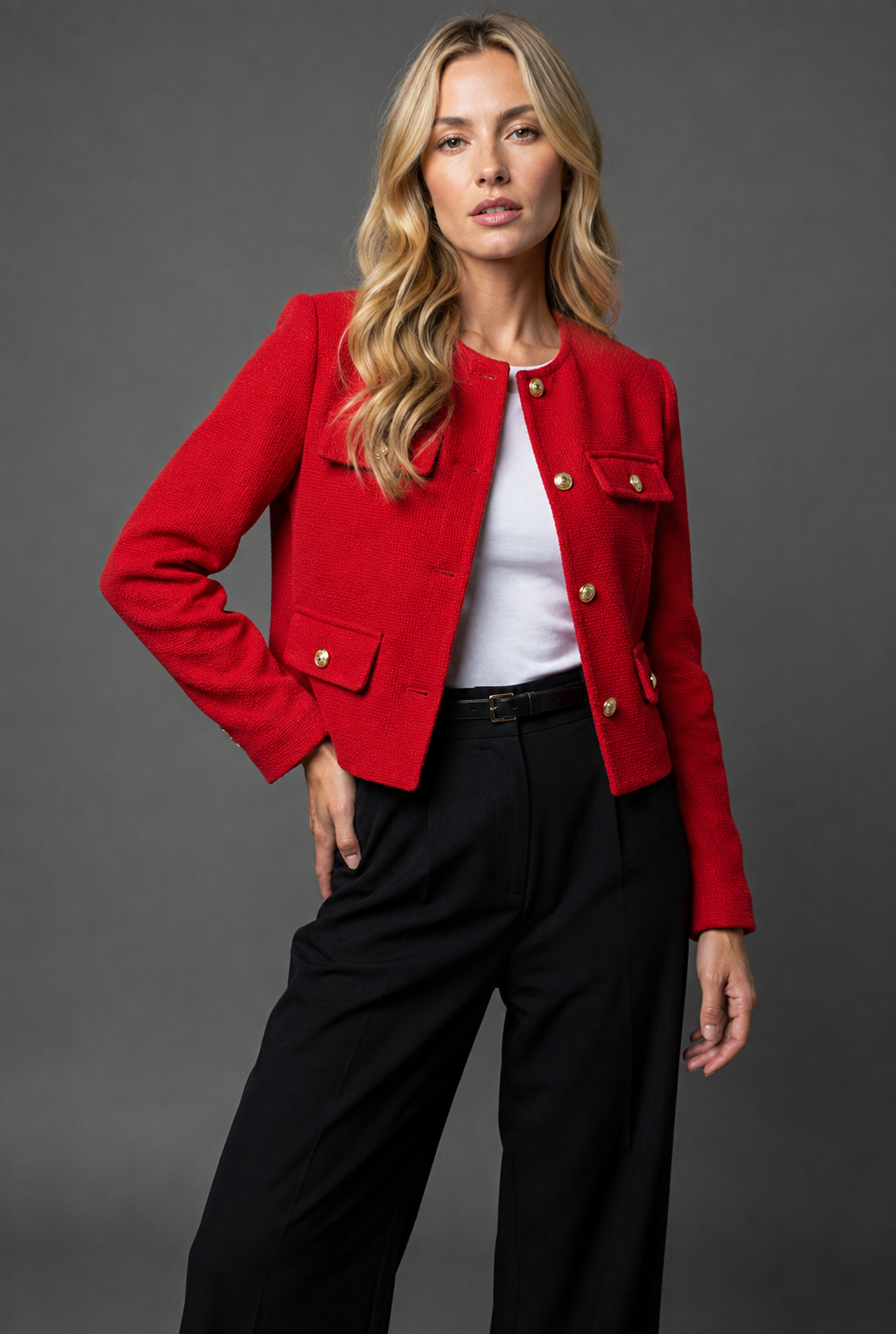 Cropped Tweed Blazer