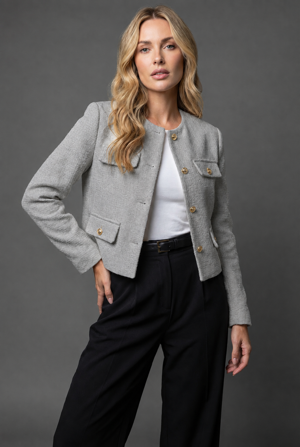 Cropped Tweed Blazer