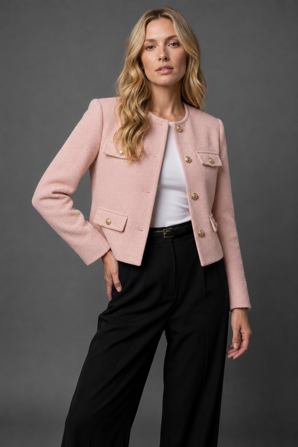 Cropped Tweed Blazer