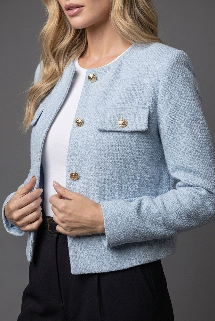 Cropped Tweed Blazer