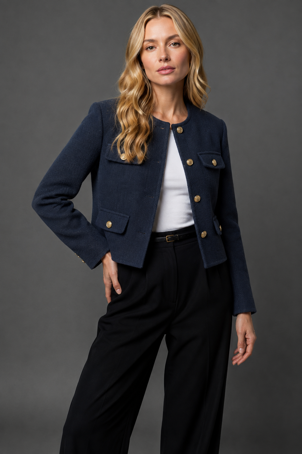 Cropped Tweed Blazer