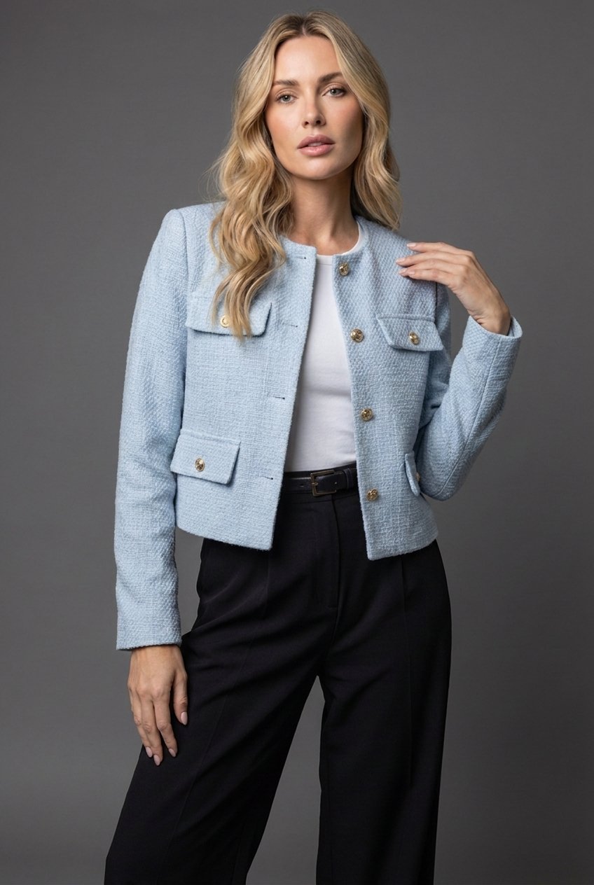 Cropped Tweed Blazer
