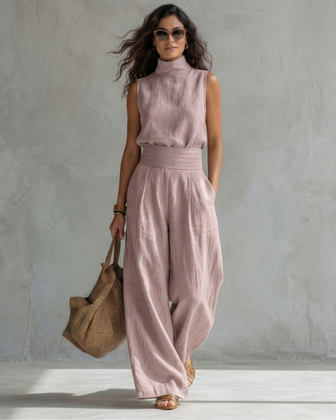 Marisol | Two-Piece Set with Mock-Neck Top