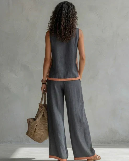 Leila | Two-Piece Set with Contrast Trim