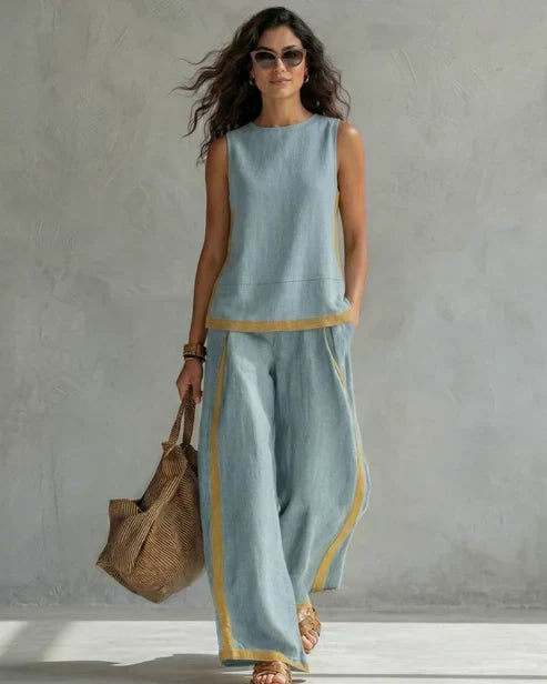 Leila | Two-Piece Set with Contrast Trim