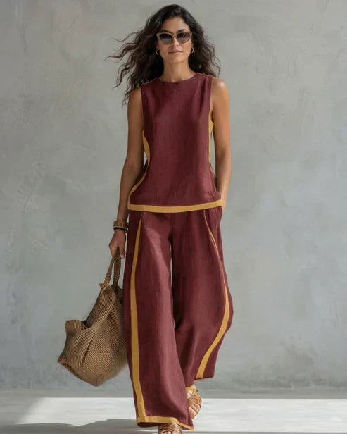Leila | Two-Piece Set with Contrast Trim