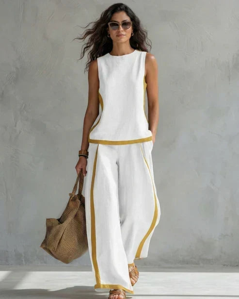 Leila | Two-Piece Set with Contrast Trim