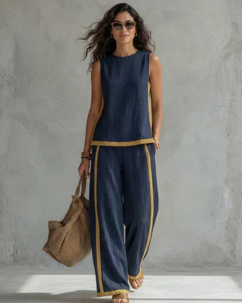 Leila | Two-Piece Set with Contrast Trim