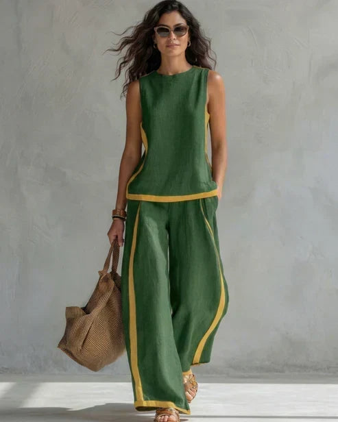 Leila | Two-Piece Set with Contrast Trim