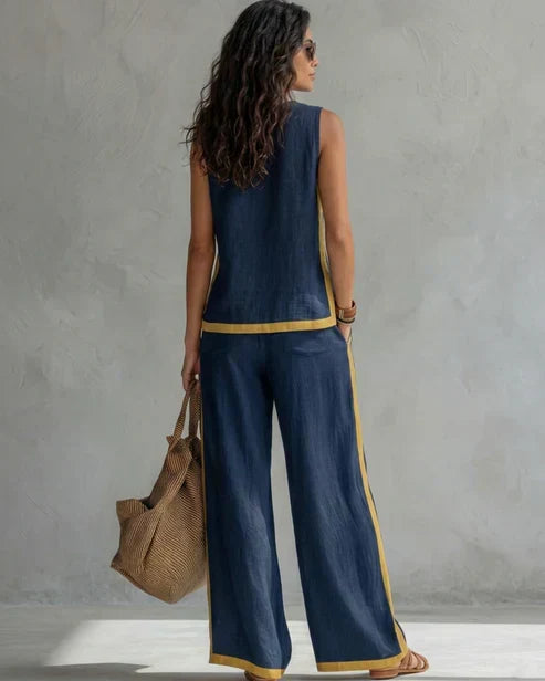 Leila | Two-Piece Set with Contrast Trim