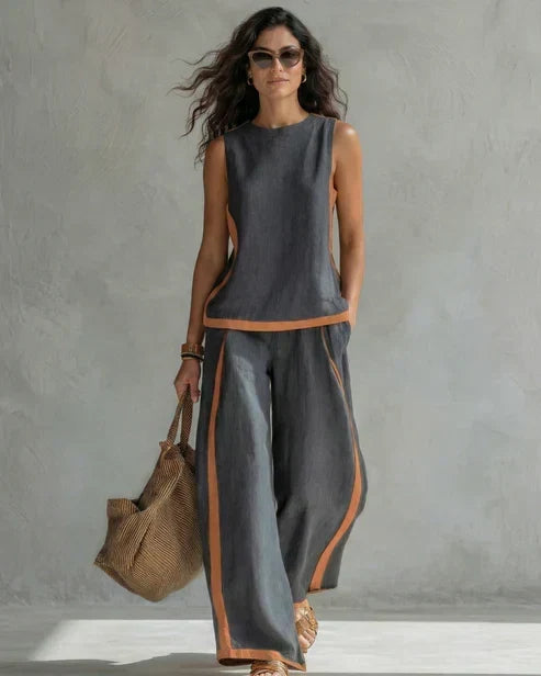 Leila | Two-Piece Set with Contrast Trim