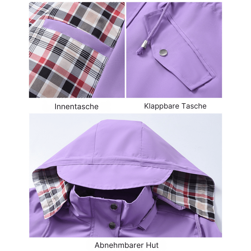 Myla™ | Functional Women's Jacket with Check Pattern & Waterproof Comfort