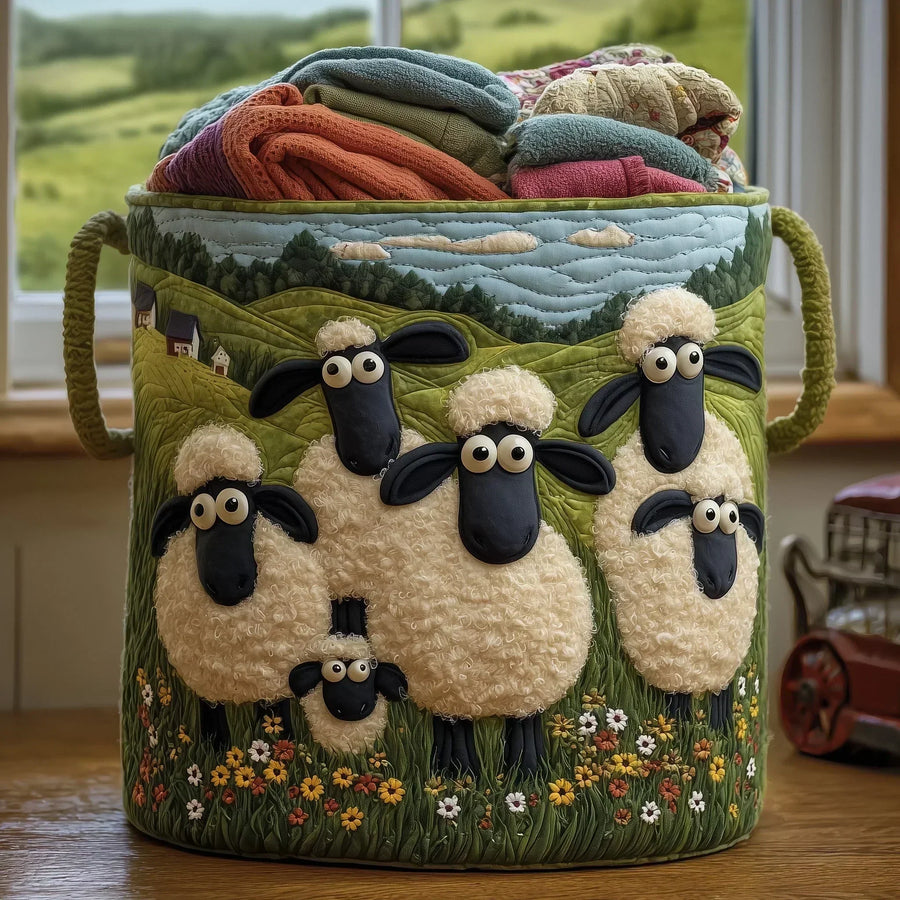 Honoria™ | Countryside Flock Quilted Laundry Basket