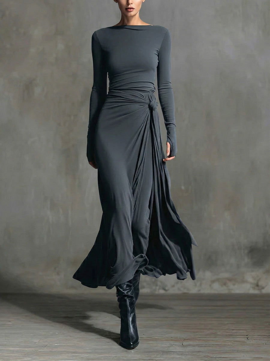 Naomie | Maxikleid mit seitlicher Schleife
