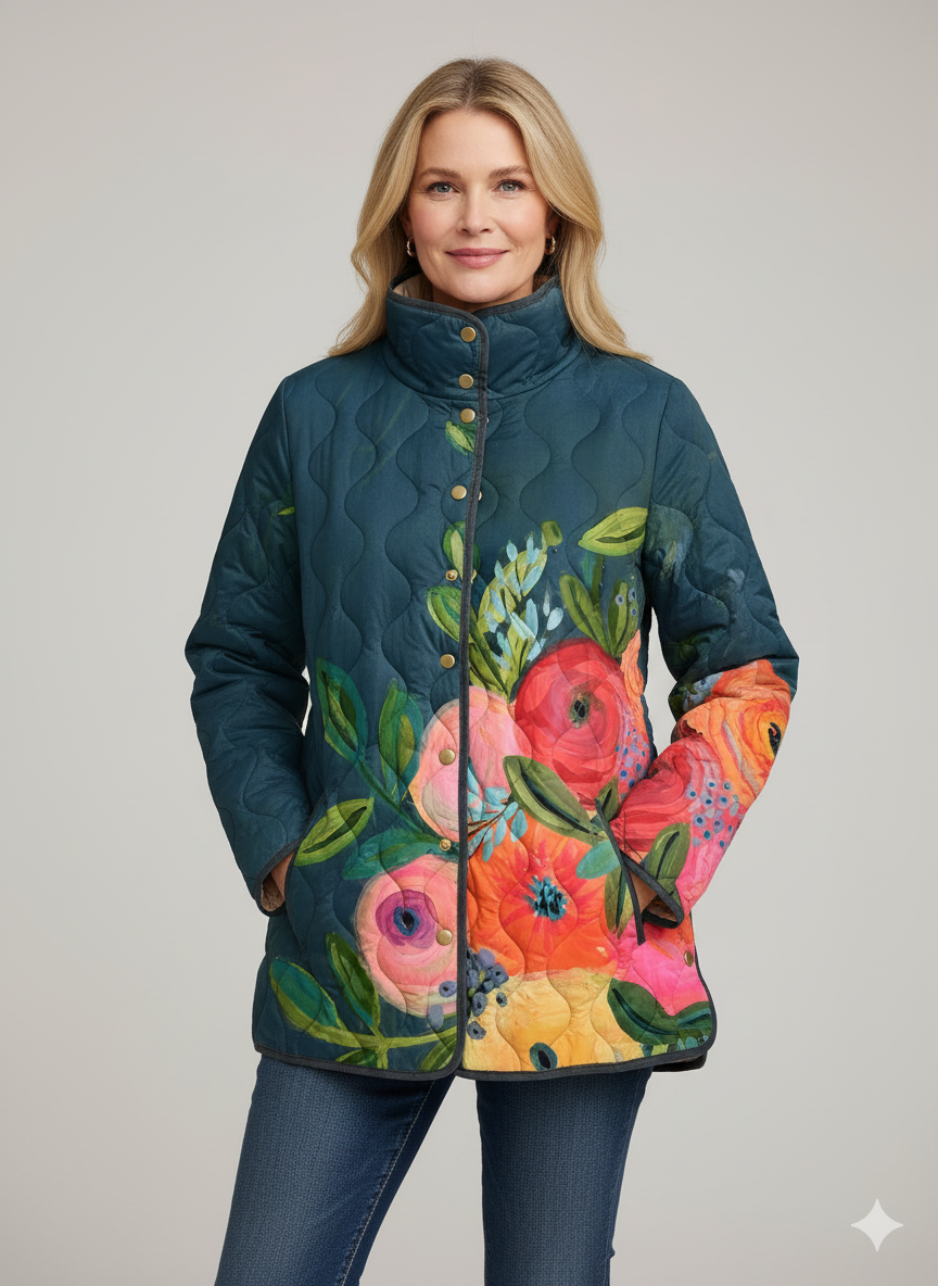 Ylenia | Quilted Floral Print Jacket For Women