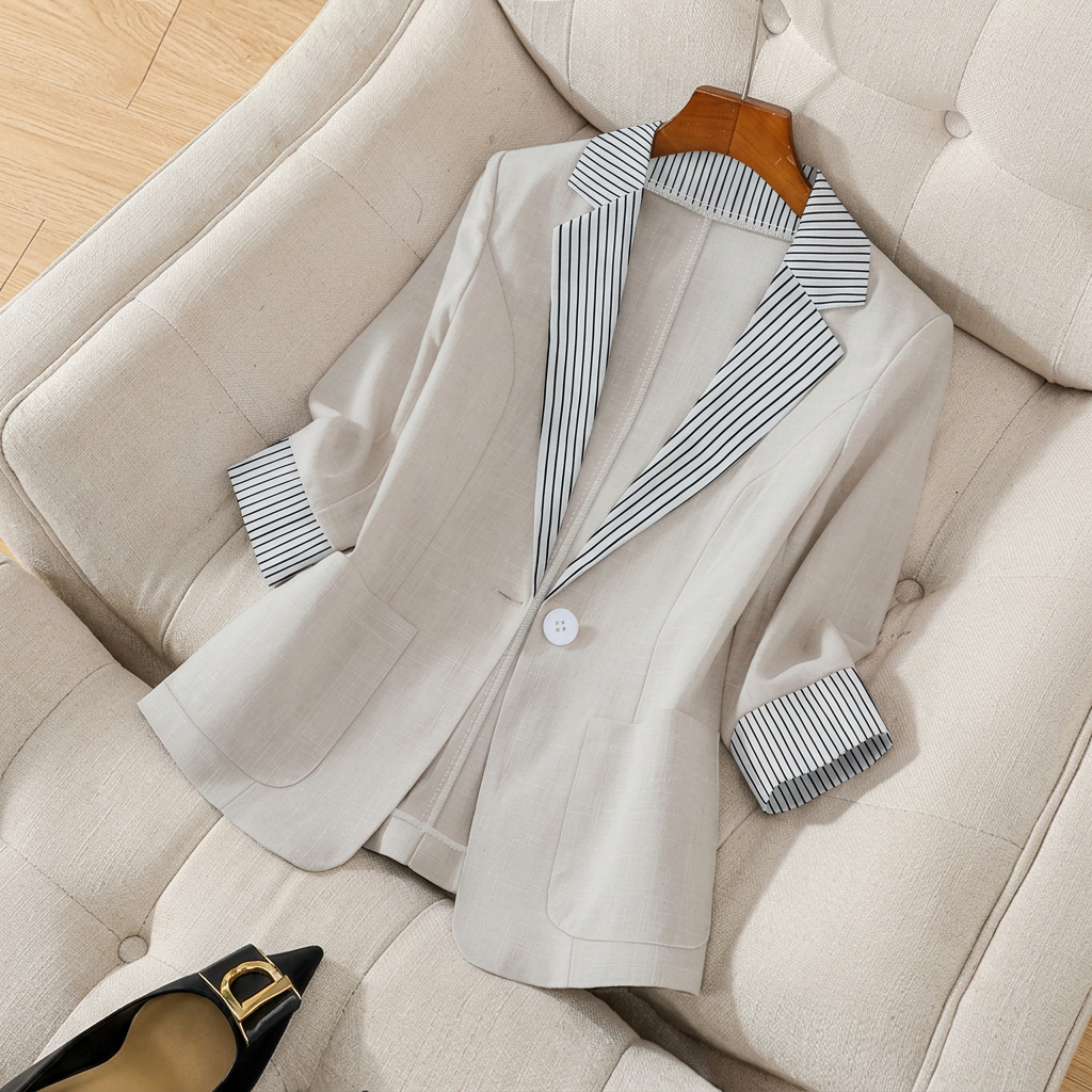 Gillian - Classy Button Front Long Sleeve Office Blazer Coat
